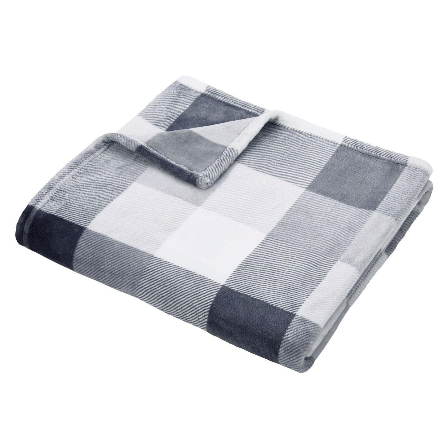 Black & White Buffalo Plaid Throw Blanket