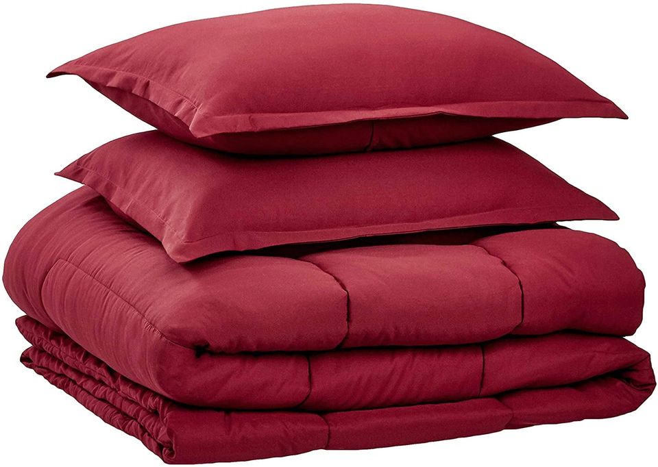 Solid Burgundy Bedding Comforter Set
