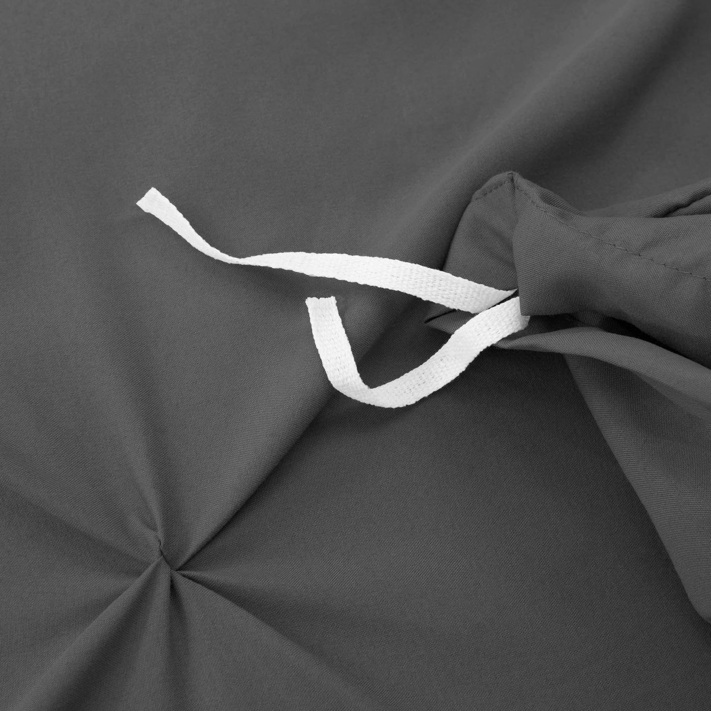 Dark Grey Pintuck - 3 Piece Queen Duvet Cover Set