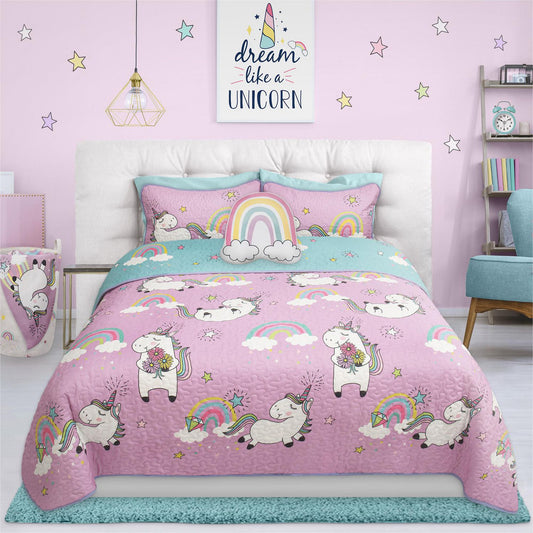 Unicorn 3 Piece Bedding Quilt Set