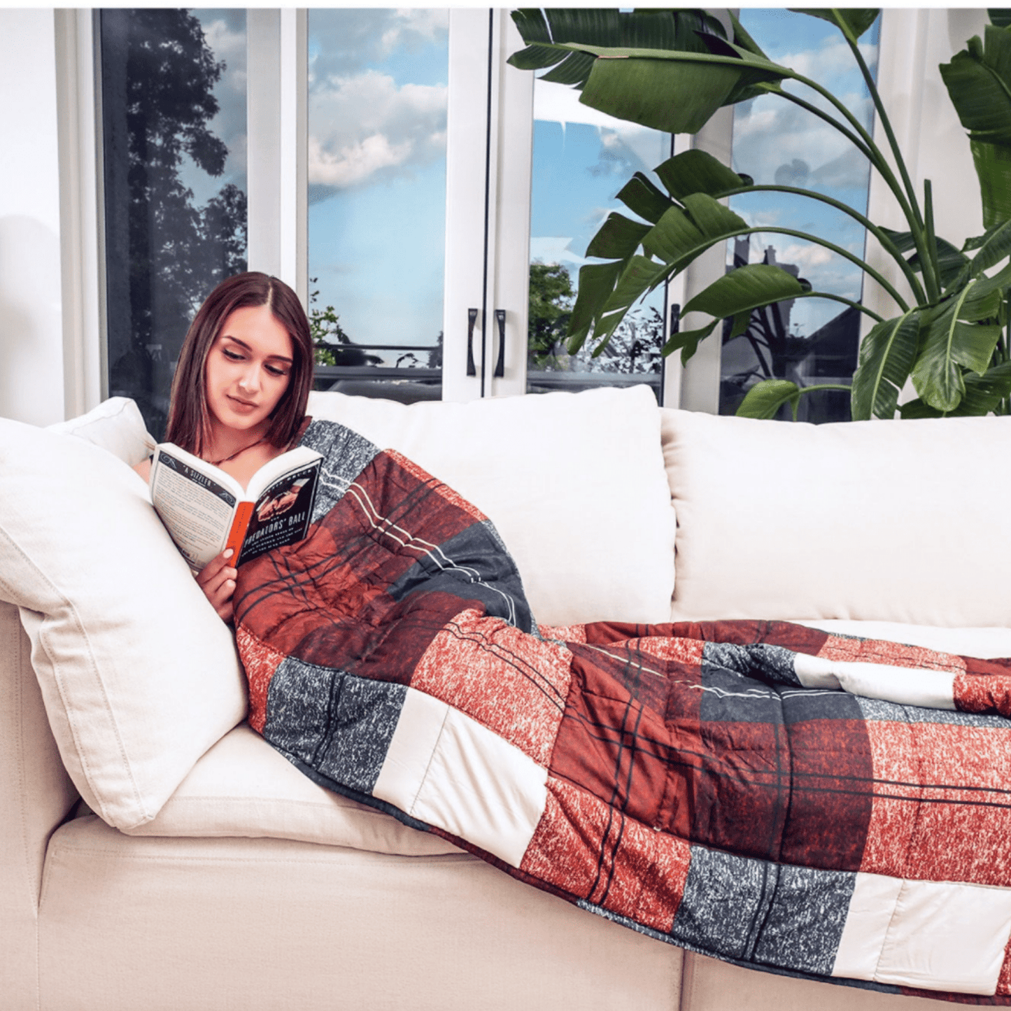 Winter Plaid Weighted Blanket 10 LBS