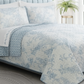 Dream Blue Floral 3 Piece Bedding Quilt Set