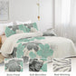 Green Bohemian Floral 3 Piece Bedding Quilt Set