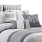 Grey 7 Piece Comforter Set (Includes 3 Cushions)