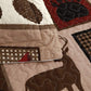 Brown & Green Rustic Deer Wildlife 3 Piece Bedding Quilt Set