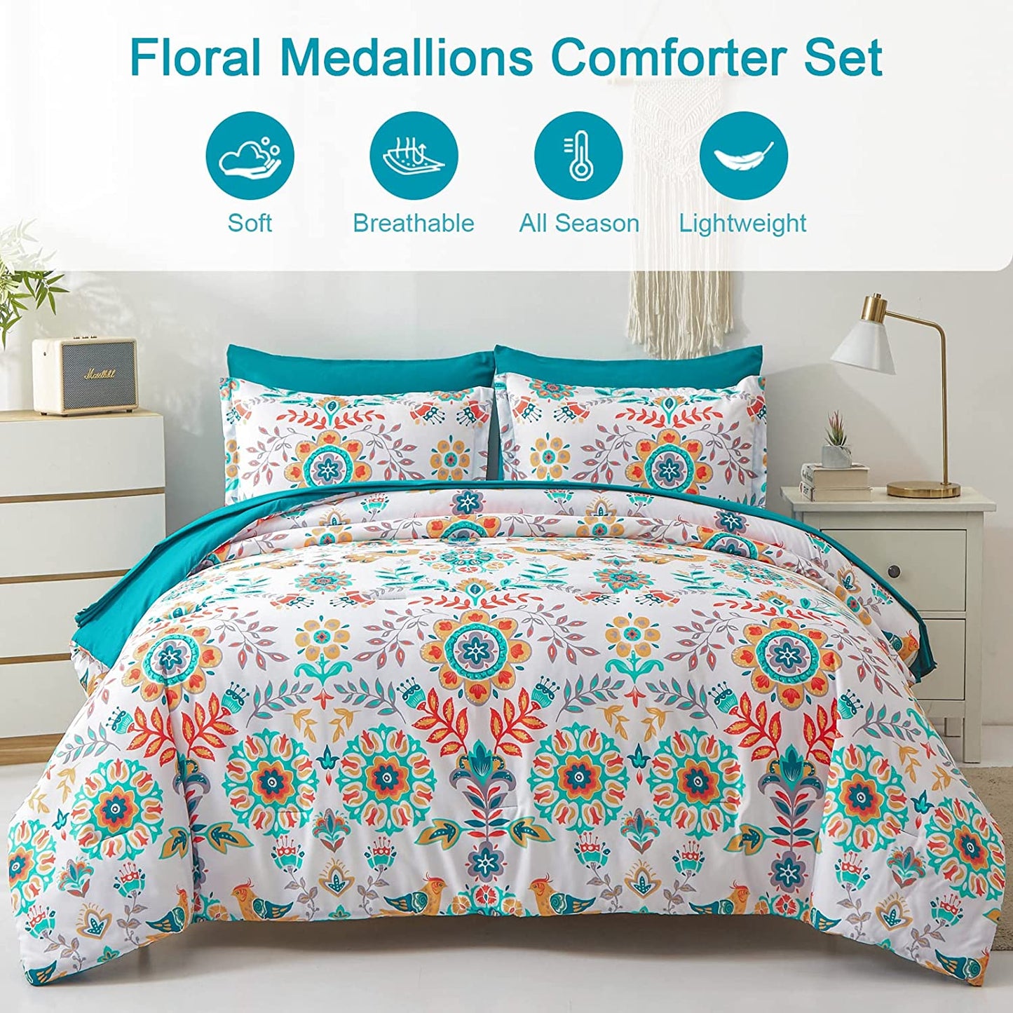 Floral Medallion 7 Piece Comforter Set