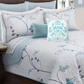 Light Blue Damask Accent Pillow