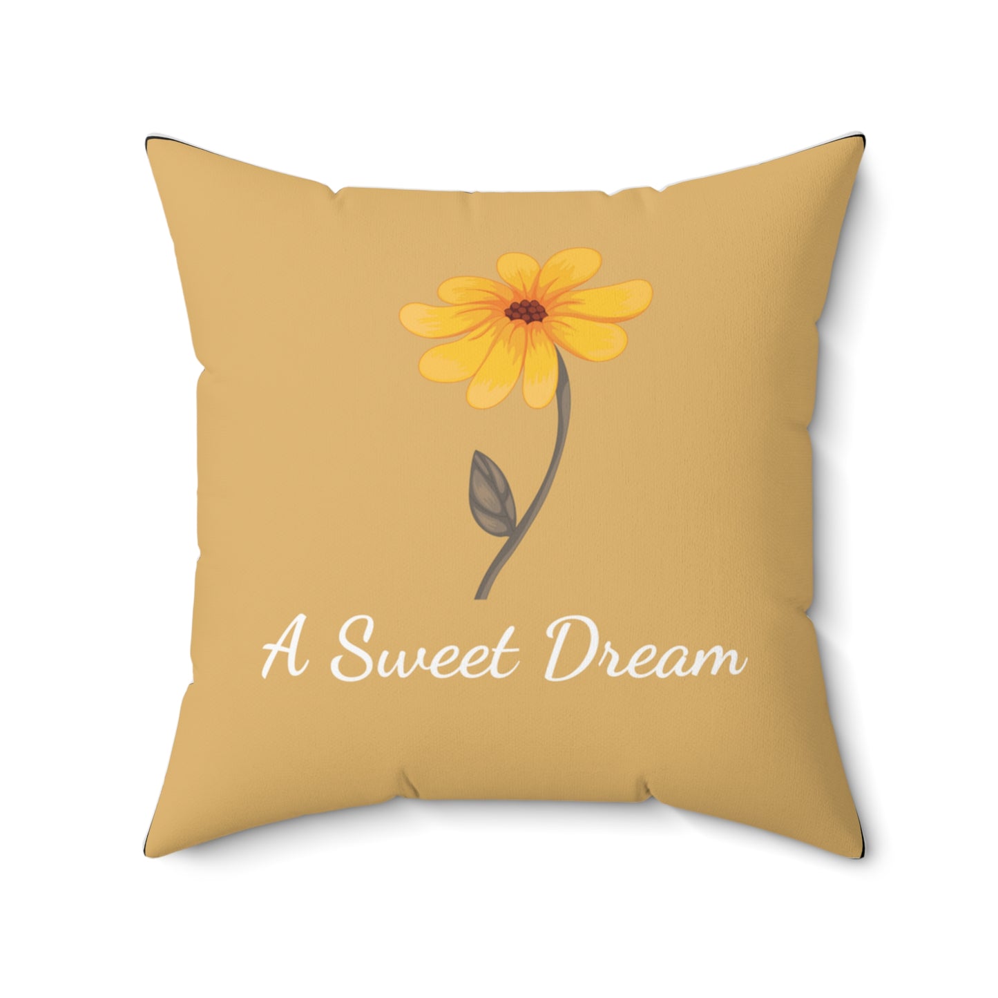 Yellow Floral "A Sweet Dream" Accent Pillow