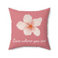 Pink Floral Accent Pillow