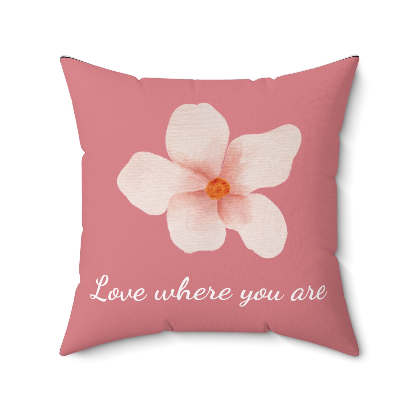 Pink Floral Accent Pillow