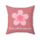 Pink Floral Accent Pillow