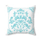 Light Blue Damask Accent Pillow