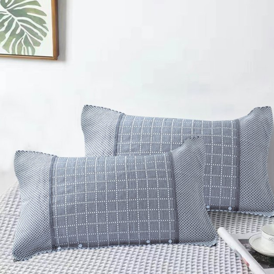 Grey Patterned Pillow Shams 2-Piece Set
