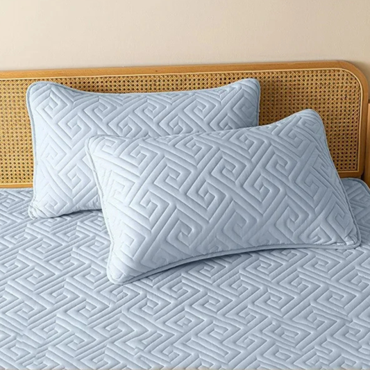 Light Blue Geometric Patterned Pillow Shams 2-Piece Set