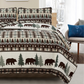 Chocolate & Green Plaid Bears 3 Piece Bedding Quilt Set