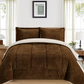 Brown Reversible Sherpa 3 Piece Comforter Set