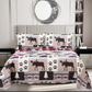 Brown Cabin Moose & Bear Paws 3 Piece Bedding Quilt Set