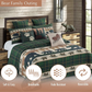 Cottage Bear Green & Brown 3 Piece Bedspread Set