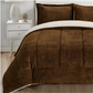 Brown Reversible Sherpa 3 Piece Comforter Set