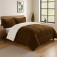 Brown Reversible Sherpa 3 Piece Comforter Set