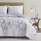 Purple Floral 3 Piece Bedding Quilt Set