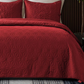 Solid Red 3 Piece Lightweight Bedding Quilt Set
