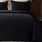 Solid Black 3 Piece Lightweight Bedding Quilt Set