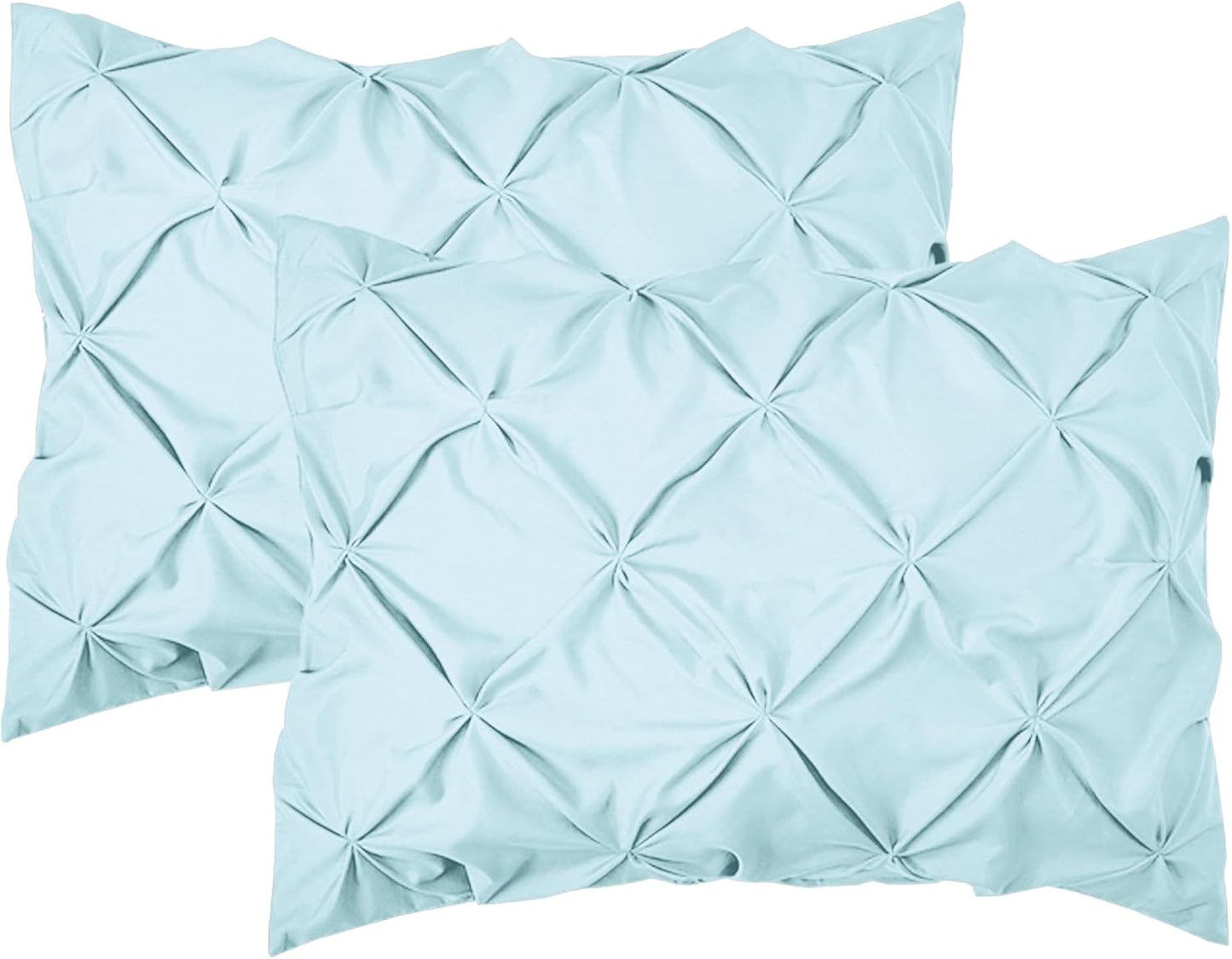 Aqua Blue Pinch Pleated 8 Piece Comforter Set