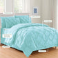 Aqua Blue Pinch Pleated 8 Piece Comforter Set