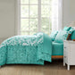Botanical Aqua Leaves 7 Piece Comforter Set