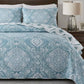 Blue Paisley Reversible 3 Piece Bedding Quilt Set