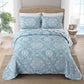 Blue Paisley Reversible 3 Piece Bedding Quilt Set