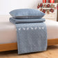 Ensemble de courtepointe réversible bleu marine aztèque Boho 3 pièces