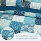 Ensemble de literie 3 pièces patchwork floral violet