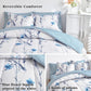 Botanical Blue Floral Branches Reversible 7 Piece Comforter Set