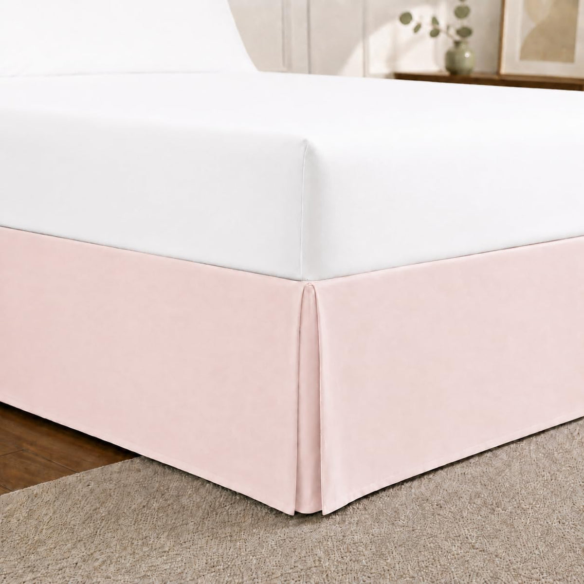 Solid Blush Pink Bed Skirt