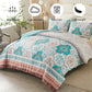 Aqua Boho Damask Reversible 3 Piece Comforter Set