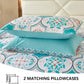 Aqua Boho Damask Reversible 3 Piece Comforter Set