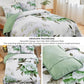 Boho Green Floral 3 Piece Quilt Set