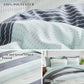 Boho Striped Grey/Green/White 3 Piece Comforter Set