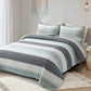 Boho Mint Green & Grey Reversible 2/3 Piece Bedding Quilt Set