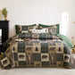 Rustic Bear Deer Brown & Green Cabin 3 Piece Quilt Set