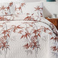 Botanical Burnt Orange Bamboo Leaves 3 Piece Quilt Set