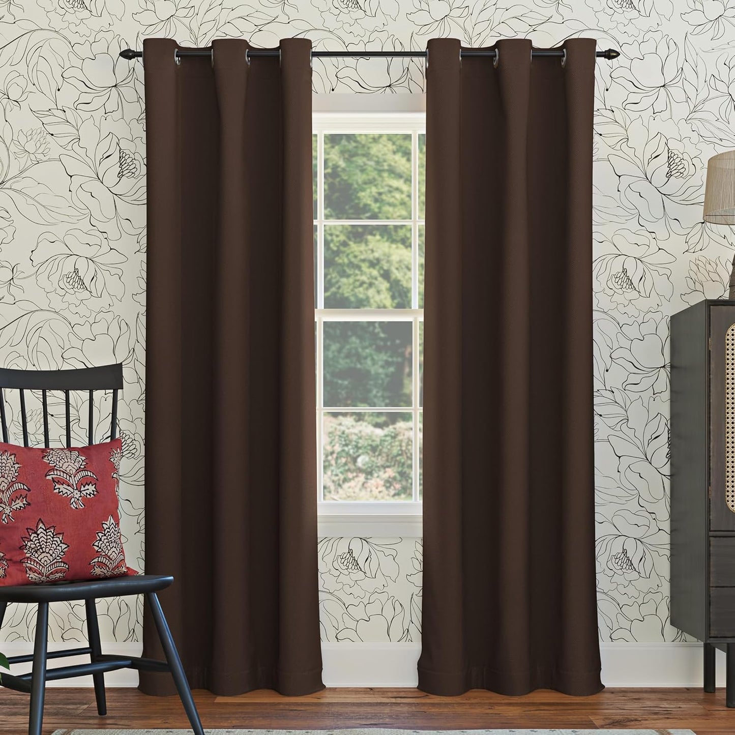 Brown Blackout Curtains (2 Panels)