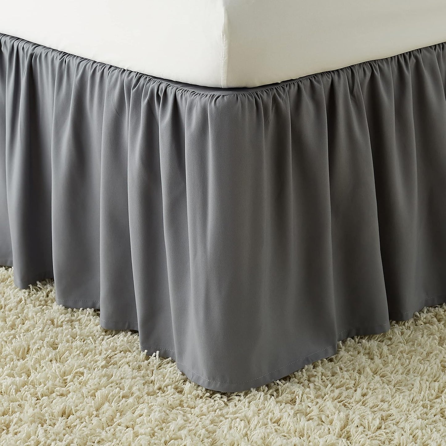 Solid Dark Grey Bed Skirt