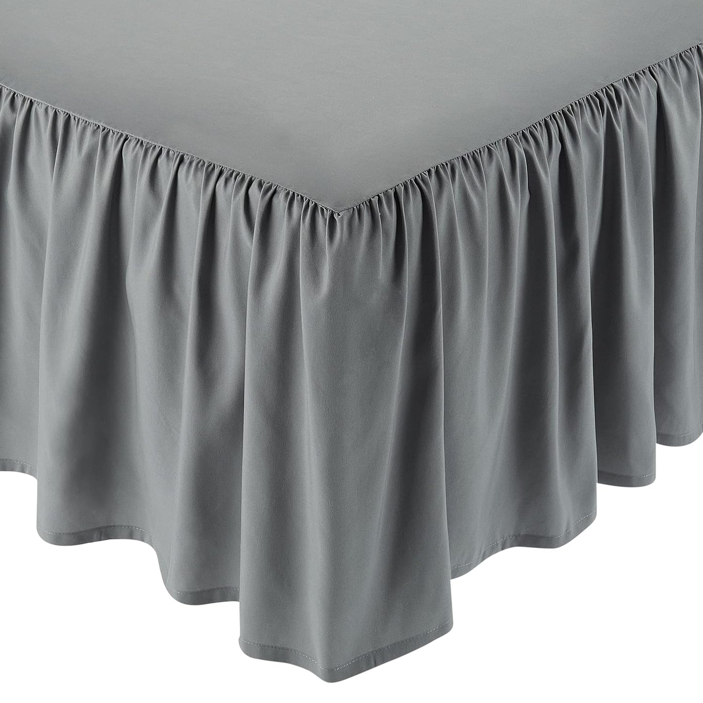 Solid Dark Grey Bed Skirt