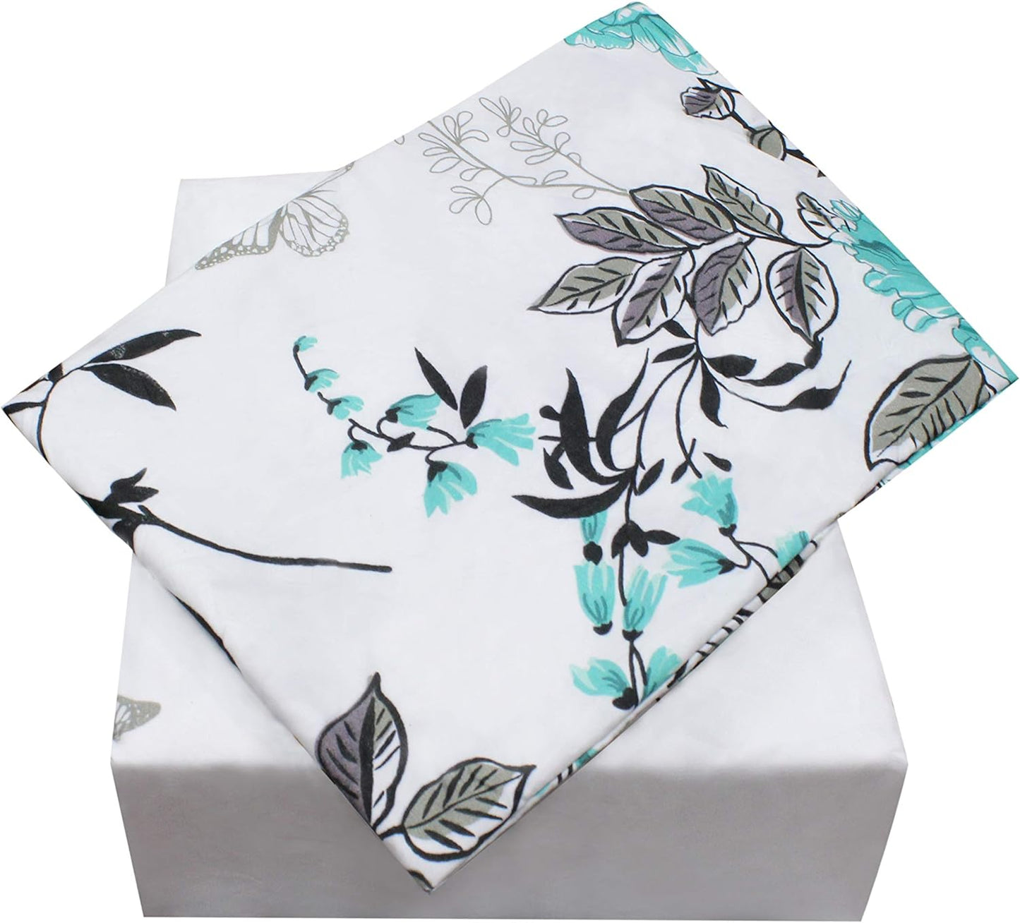 Butterflies & Turquoise Floral - 3 Piece Duvet Cover Set