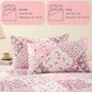 Pink Floral Patchwork 3 Piece Bedding Quilt Set
