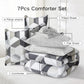 White & Grey 7 Piece Geometric Shapes Comforter Set