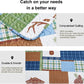 Rustic Deer Gingham Plaid Blue Brown & Green 3 Piece Bedspread Set